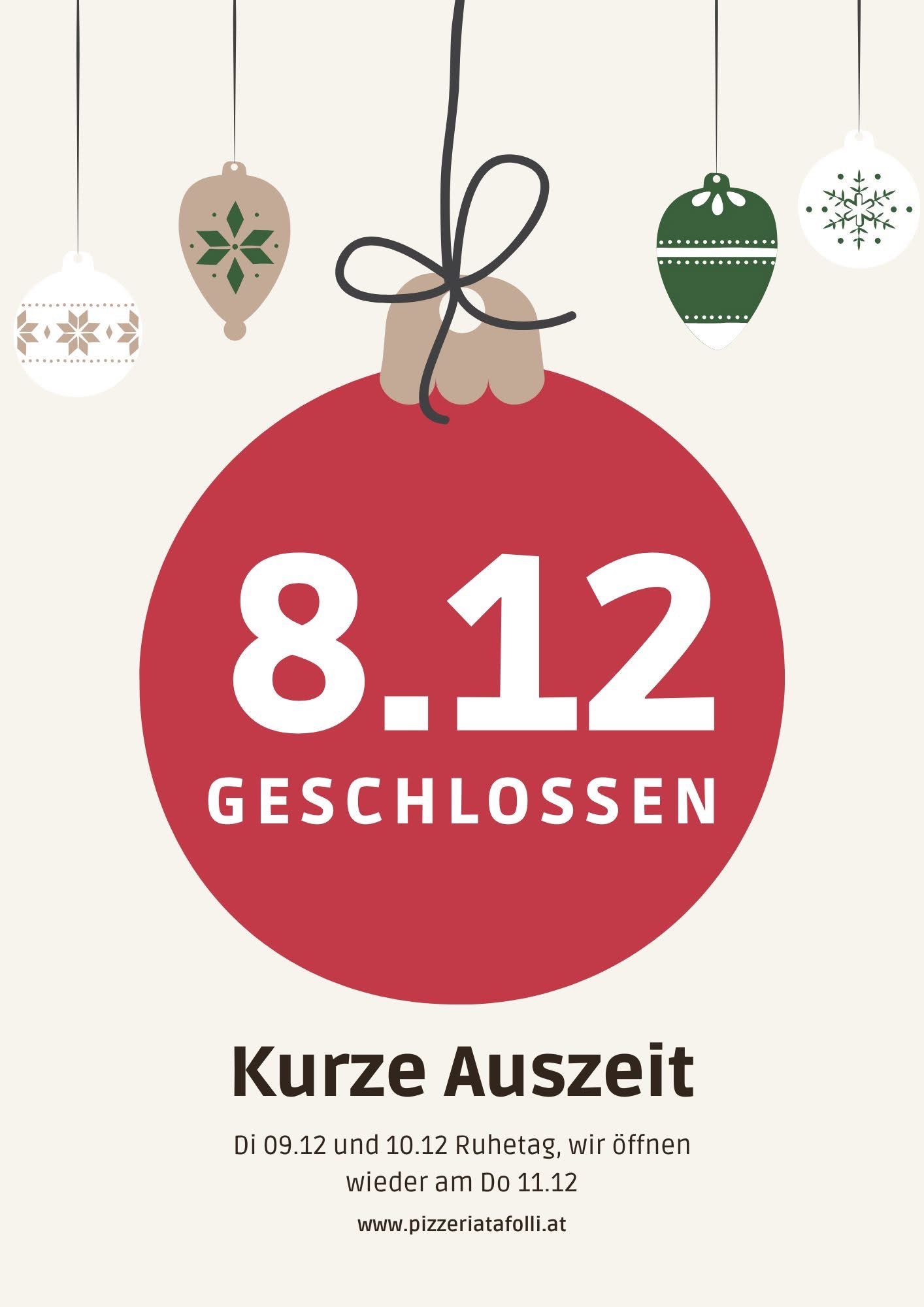 Kurze Auszeit ab 8.12.2025